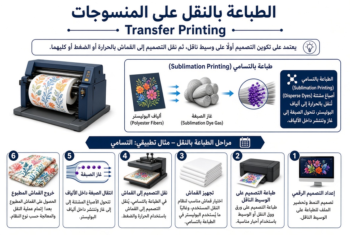 الطباعة بالنقل على المنسوجات ومثال الطباعة بالتسامي